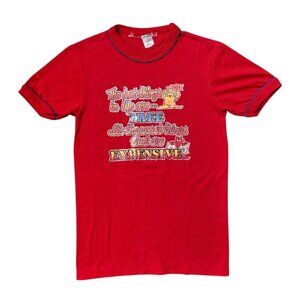 80s Vintage “Best Things in Life are Free” T-shirt Iron On Angel Devil Cartoon.